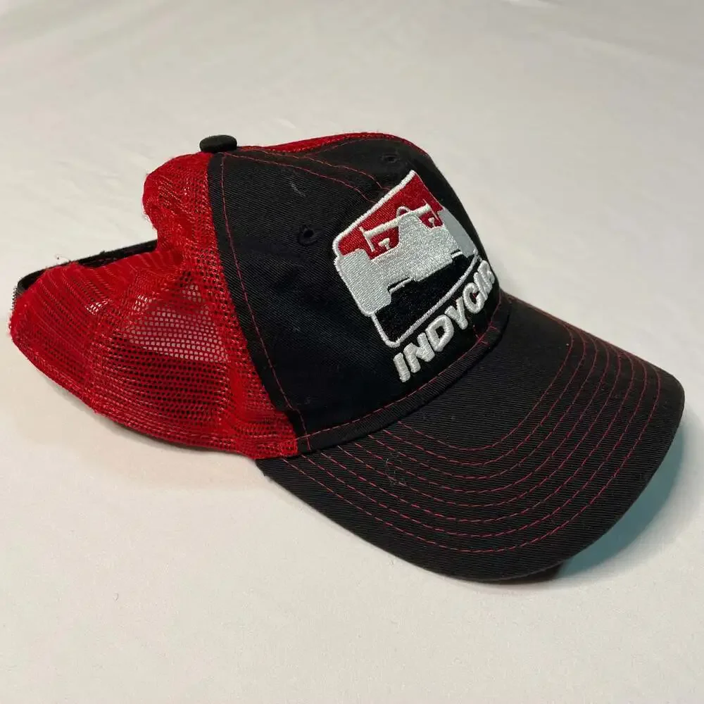 IndyCar New Era 9TWENTY Youth Trucker Hat Black Red Mesh Adjustable